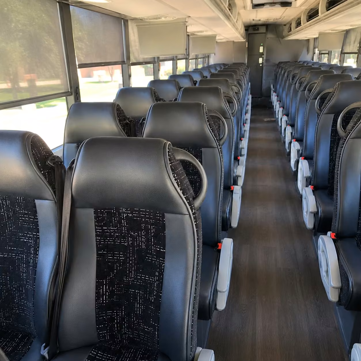 56 passenger charter bus inside